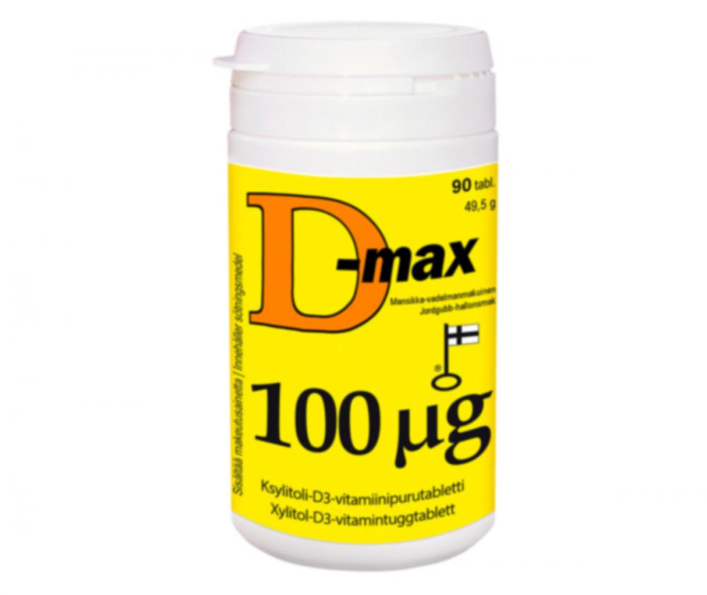 D-max 100 µg, Mansikka-Vadelma (Poistotuote)