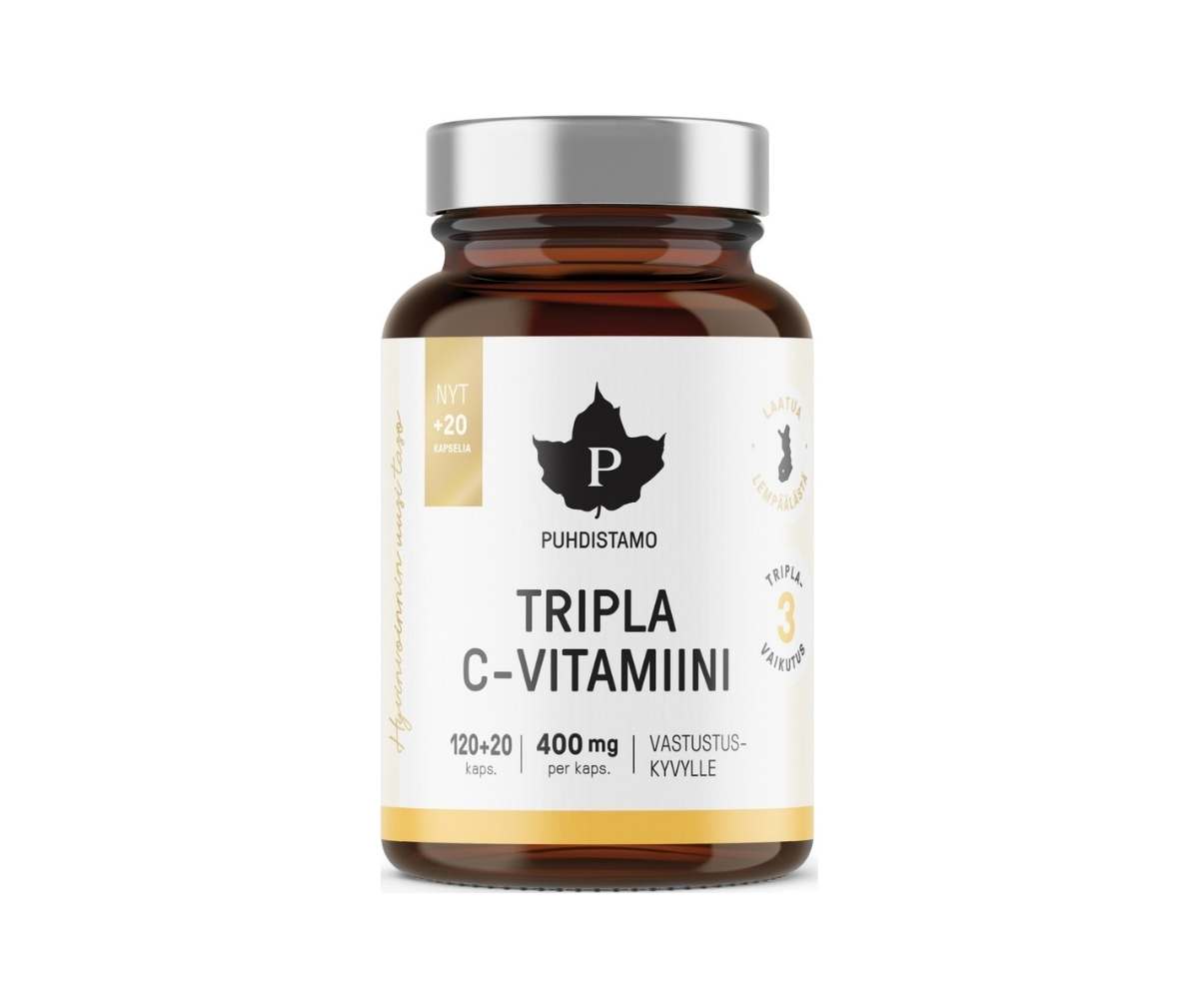 Puhdistamo Tripla C-Vitamiini, 120 + 20 kaps. (Kampanjakoko!)