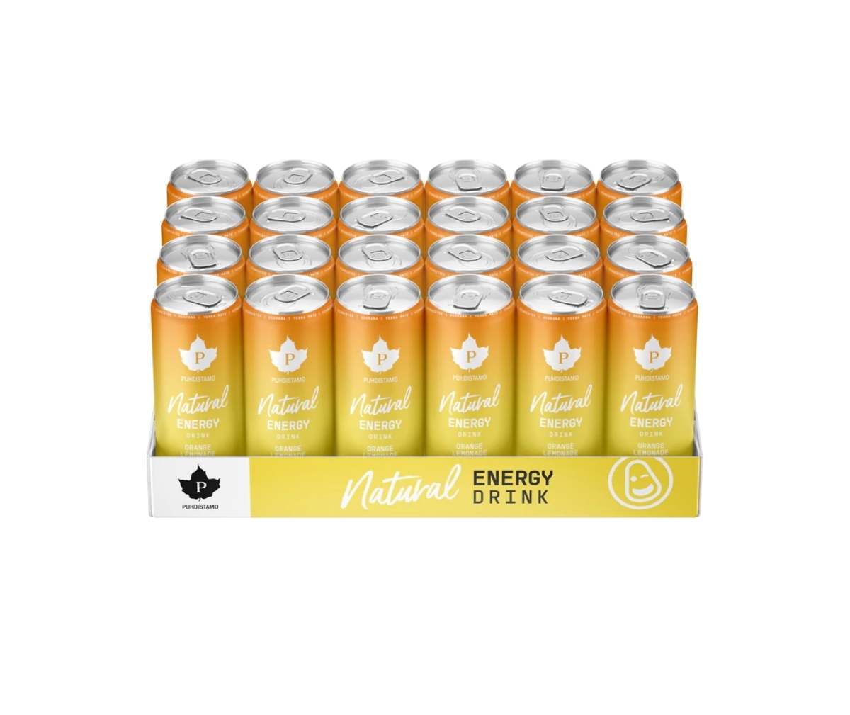 24 kpl Puhdistamo Natural Energy Drink (NED) Orange Lemonade, 330 ml