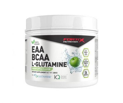 Fortix EAA BCAA L-Glutamine, 400 g, Green Apple