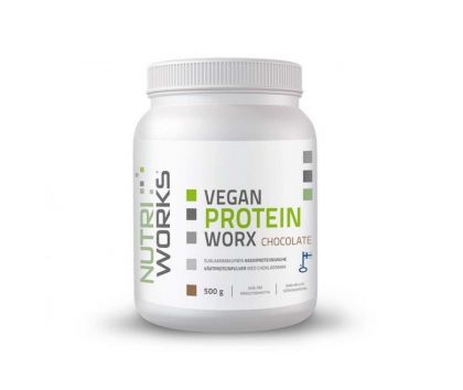 Nutri Works Vegan Protein WorX 500 g, Chocolate, päiväys 10/22