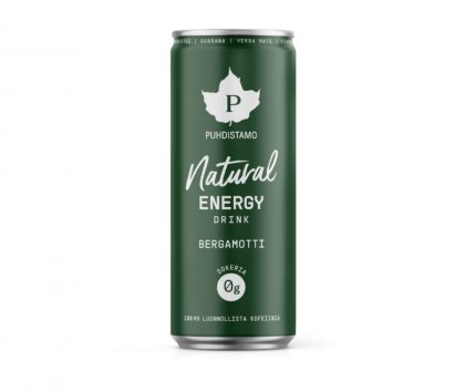 Puhdistamo Natural Energy Drink, 330 ml, Bergamotti