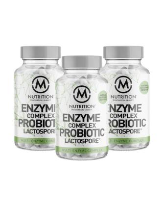 Big Buy: 3 kpl M-Nutrition Enzyme Complex & Probiotic Lactospore (300 kaps.)