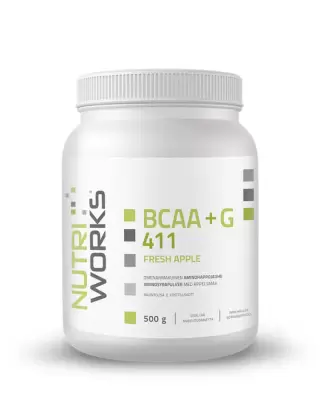 Nutri Works BCAA+G 411, 500 g, Fresh Apple