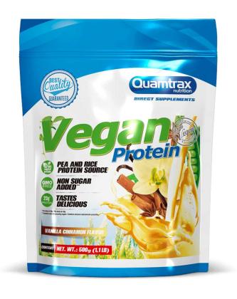 Quamtrax Vegan Protein, 500 g, Vanilla-Cinnamon