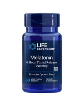 LifeExtension Melatonin 6 Hour Time Release, 60 kaps. (06/23)