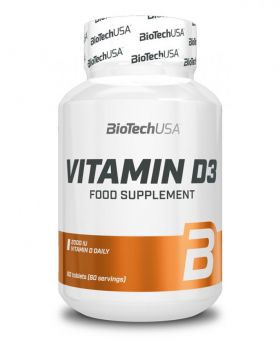 BioTechUSA Vitamin D3 50 µg, 60 tabl.